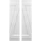 Ekena Millwork Americraft 4-Board (2 Batten) Wood Joined Board-n-Batten Shutters w/ Z-Bar, ARW102BB414X77WHH, PR ARW102BB414X77WHH - alternate 1